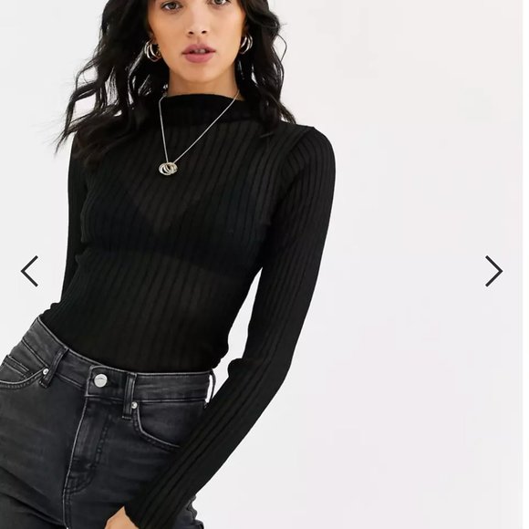 ASOS Sweaters - ASOS sheer knit high neck sweater